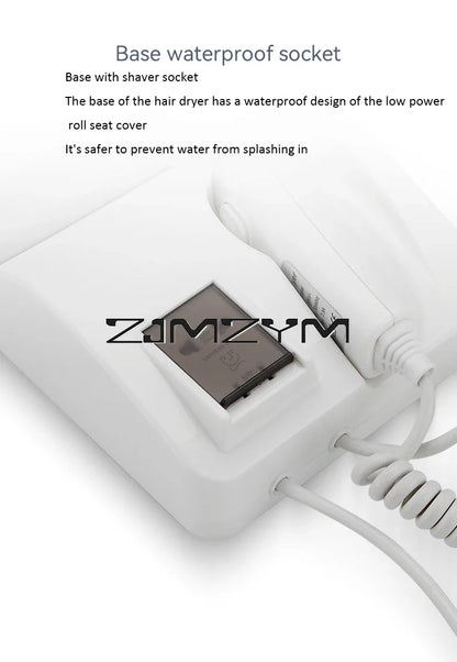 Hair Dryer Wall Mounted High-Power Hot And Cold Hair Dryer For Hotel Home Bathroom Drying Tools