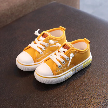 2025 New Children's Canvas Shoes Fashion Baby Board Shoes Girls' Breathable Single Shoes Boys' Casual Shoes   (Available)