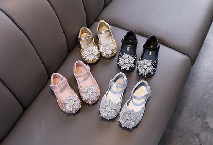 Spring Autumn Kids Fashion Leather Shoes 2025 New Girls Causal Performance Shoes Shallow Princess Ballet Children's Flat Shoes