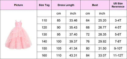 2025 Girl Princess Dress Carnival Party Princess Dress Birthday Party Dress Children's Pink Cute Dress Girl's Party Dress 2-12Y