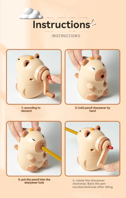 Elementary School Student Pencil Sharpener and Cranked Pencil Sharpener Rolling Pencil Sharpener Automatic Lead Feeding Durable