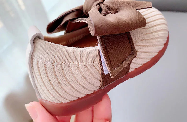 Hot﻿ Kawaii Casual Shoe Children S Shoes Autumn Girls Leather Shoes Bow Square Toe 1 Year Old Baby Soft Sole Walking
