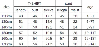 Boys Suit Child set Clothes Short-Sleeved loose black t-shirt + half pants Teenager Tracksuits Kids 8 10 12 year