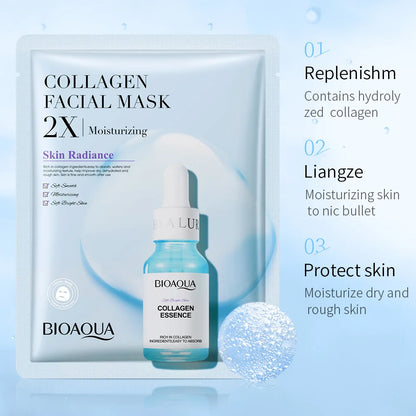 BIOAQUA Centella Collagen Face Mask Moisturizing Refreshing Sheet Masks Hyaluronic Acid Facial Mask Skin Care Products