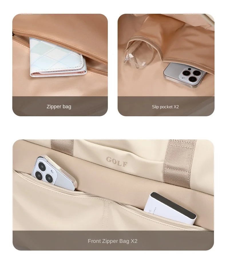 GOLF Travel Bag Hand Luggage Women Duffle Bag with Shoe Compartment Foldable Nylon Travel Handbag Lightweight Dry Wet Separation
