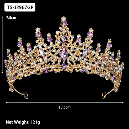 Efily Gold Color Wedding Tiaras and Crowns for Pearl Rhinestone Headband Bride Headpiece Jewelry