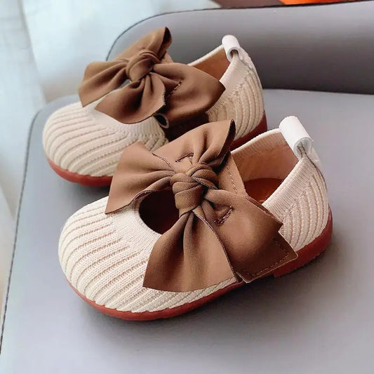 Hot﻿ Kawaii Casual Shoe Children S Shoes Autumn Girls Leather Shoes Bow Square Toe 1 Year Old Baby Soft Sole Walking