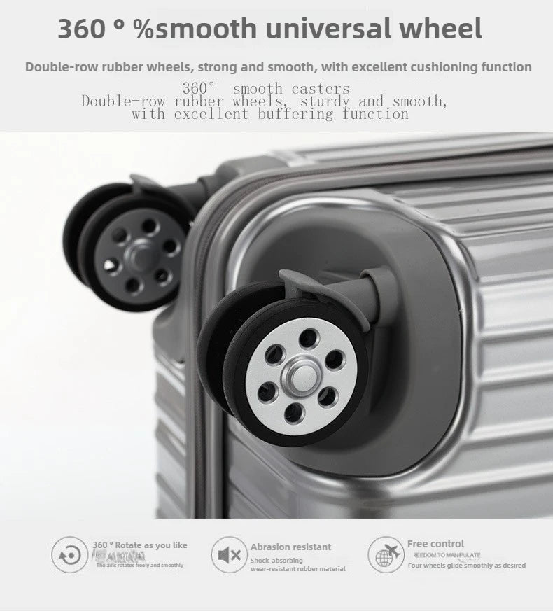 Magnesium Aluminum Alloy Luggage Set, 20" Carry-On & 28" Travel Suitcase with TSA Lock, Lightweight Durable