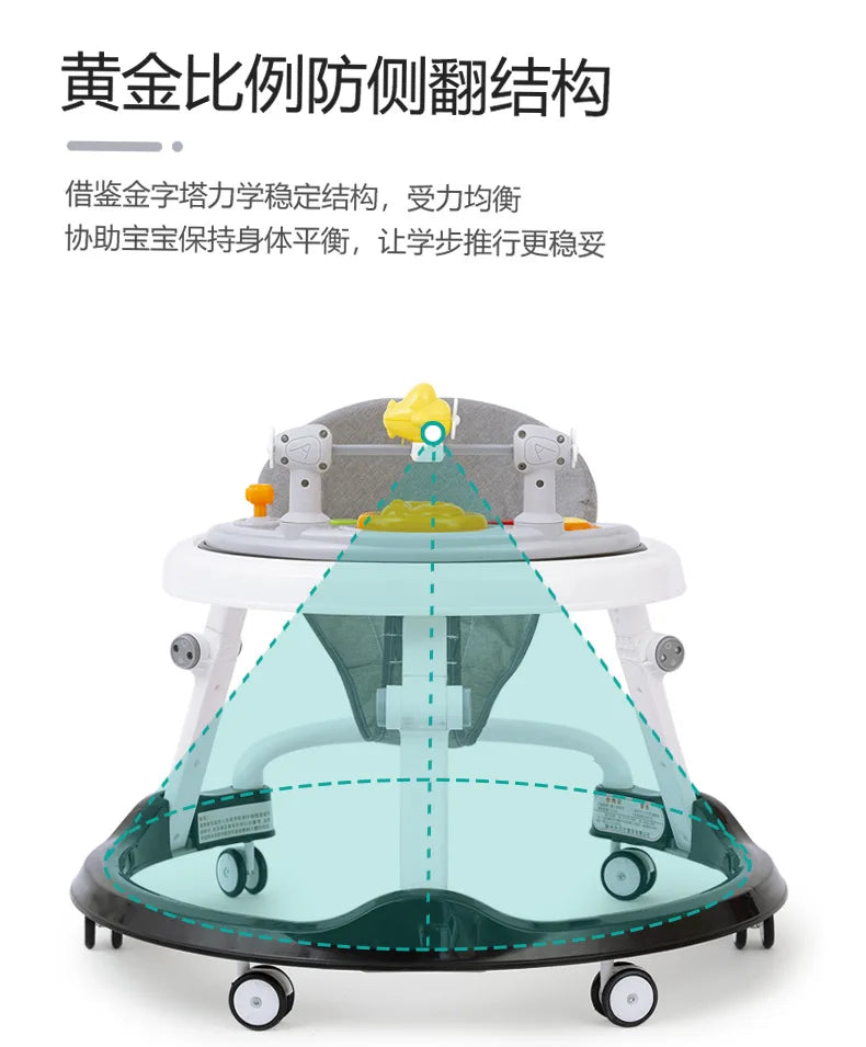 Baby Walker Anti-o-legs Multi-functional Anti-drop Anti-rollover Girl Baby Boy Walking Can Sit on Trolley U-shaped