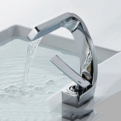 Matte Golden White Basin Faucet Black Chrome Brushed Gold Mixer Tap Hot Cold Water Single Handle Waterfall Tap Bathroom Use