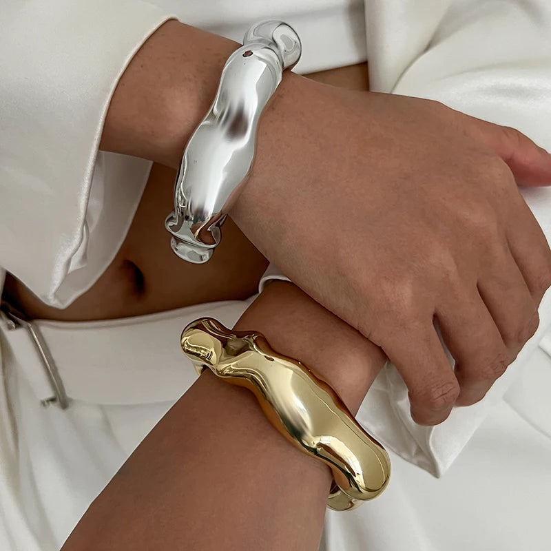 Fashion Exaggerated Irregular Bracelets for Women Simple Hip Hop Rock Personality Plastic Cuff Bangle Trendy Jewelry