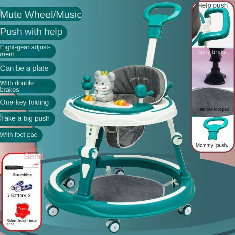 Lazychild Baby Walker 8-gear Adjustable Multi-function Anti-O-leg Anti-rollover Folding Baby Starting Car 5-18 Months Hot New