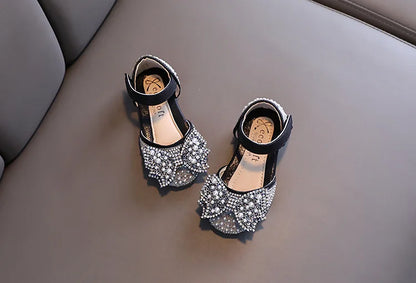 Summer Girls Flat Princess Sandals Fashion Sequins Bow Rhinestone Baby Shoes Kids Shoes For Party Wedding Party Sandals E618