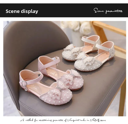 Girls Summer Sandals Soft Bottom Anti-Slip Butterfly Knot Princess Shoes Children's Footwear Comfortable Lightweight Slippers