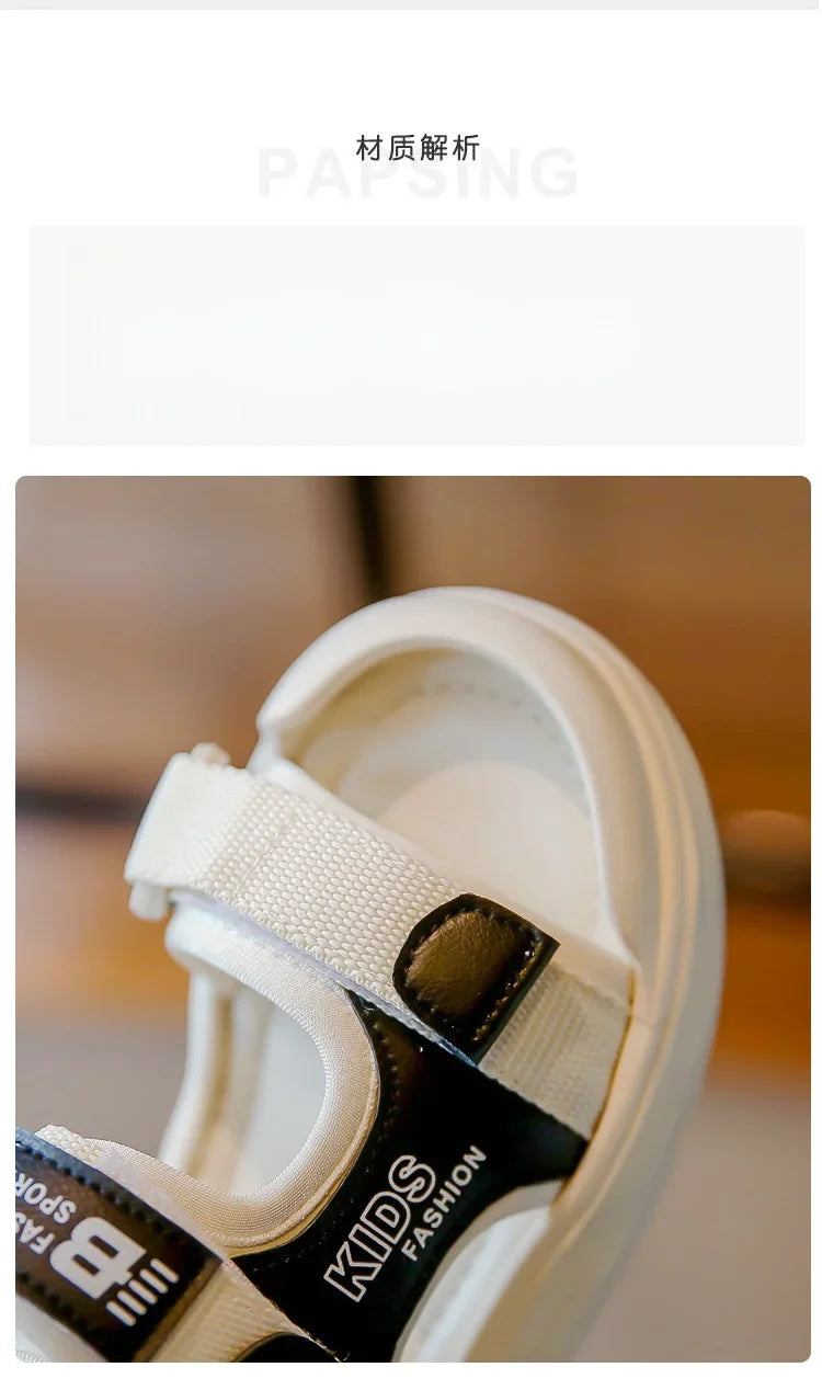 New Hot Sales Black Beige Soft Boys Girls Beach Shoes Casual Non-slip Kids Baby Sports Sandals