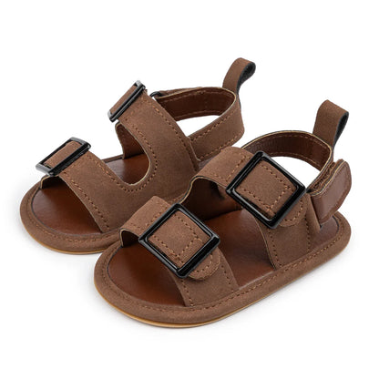 Casual Style Buckle Decoration Beach Baby Sandals Anti-slip Comfortable Soft-soled Baby First Walkers