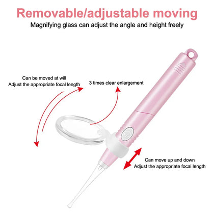 Baby Ear Cleaner Tweezer Soft Ear Picks LED Flash Light Ear Wax Curette Picker Ear Cleaning Tool Ear Wax Dig Removal Earpick Set