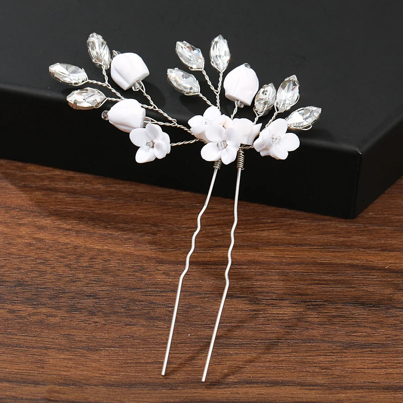 Hair Pins Hair Accessories For Women Wedding Accessories Hair Clips Jewelry Pearl Rhinestone Flower Hair Clip Pins Headpiece