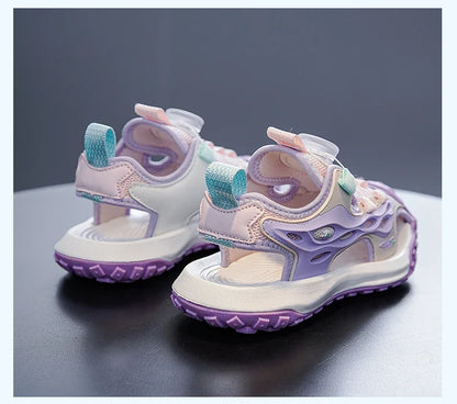 Kids Summer Shoes Girls Outdoor Protecting Toes Beach Sandal Water Shoes Casual Pink Non-slip Children Shoes Breathable Boys