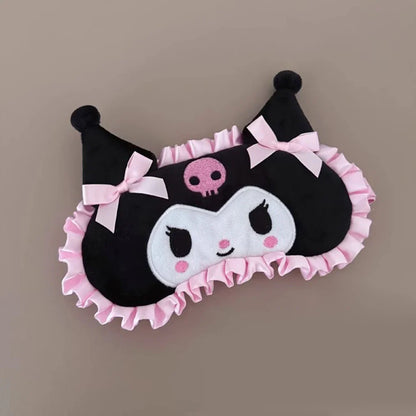 Sanrio Plush Eye Mask Kuromi Cinnamoroll Sleeping Blackout Blindfold Melody Anime Lunch Break Eyeshade Ladies Protection