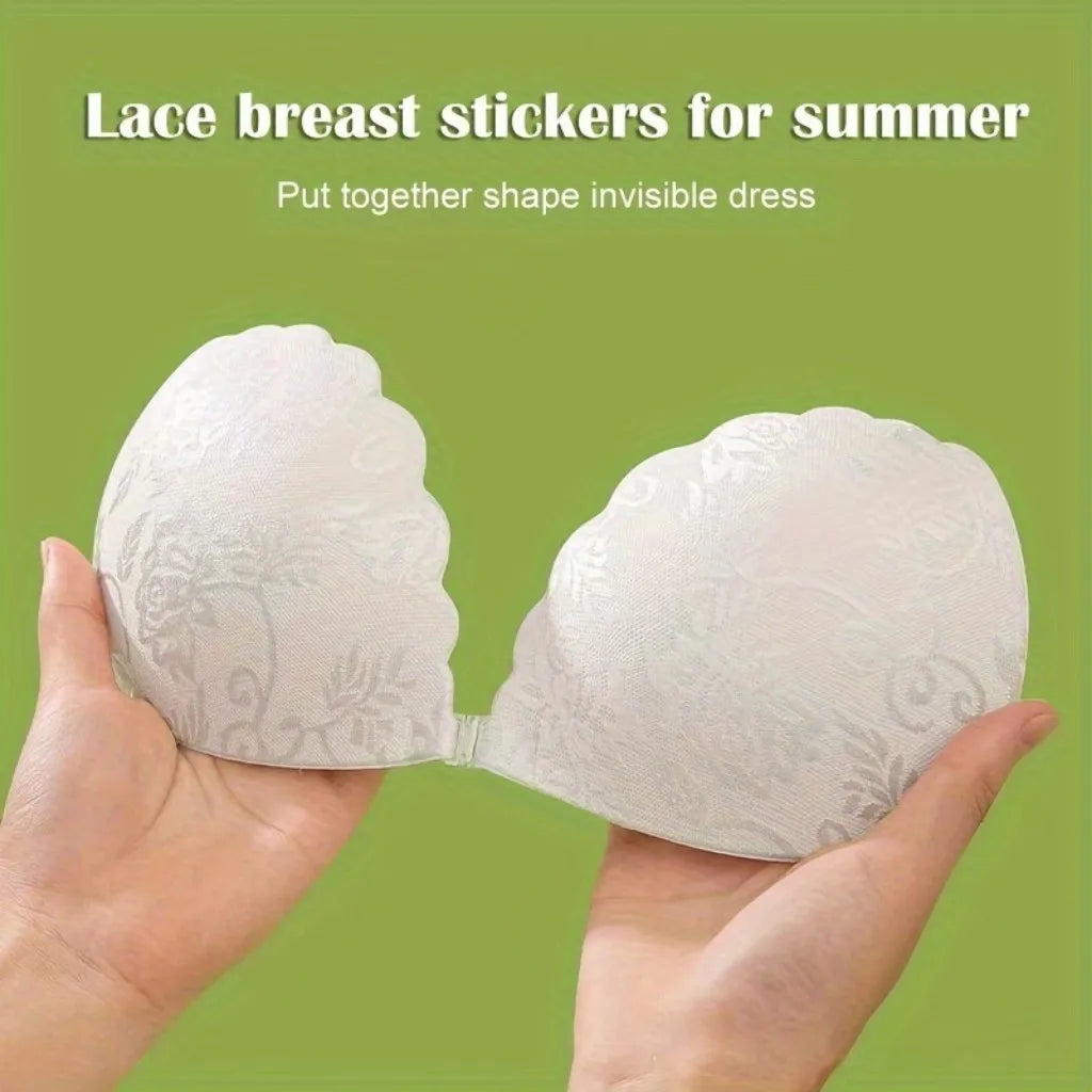 Adhesive Push Up Bra with Invisible Straps for Backless Outfits Silicone Nipple Bra Reusable Strapless Nipple Tape