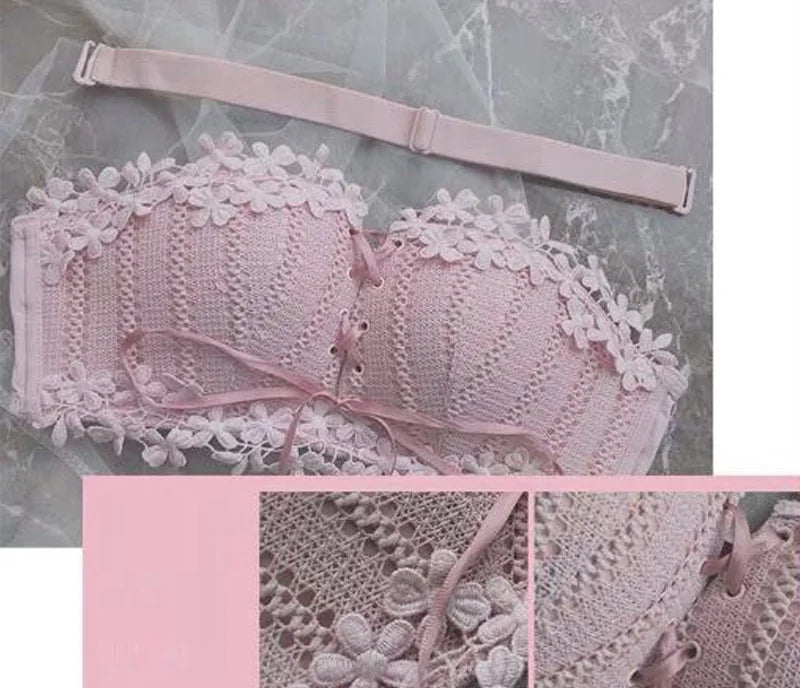 Floral Embroidery Bras for Women Tied Lingerie Seamless Bra Bralette Wireless Brassiere Female Underwear Intimates Sujetador New
