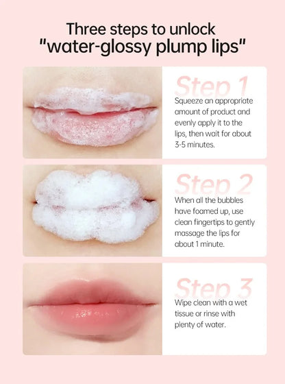 Exfoliating Bubble Lip Balm for Dark Lips Pink Lip Lightening Scrub Moisturizing Lip Mask