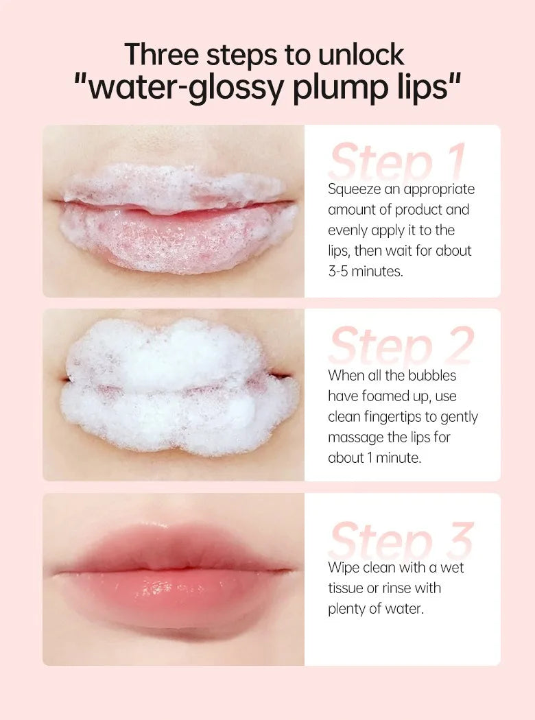 Exfoliating Bubble Lip Balm for Dark Lips Pink Lip Lightening Scrub Moisturizing Lip Mask