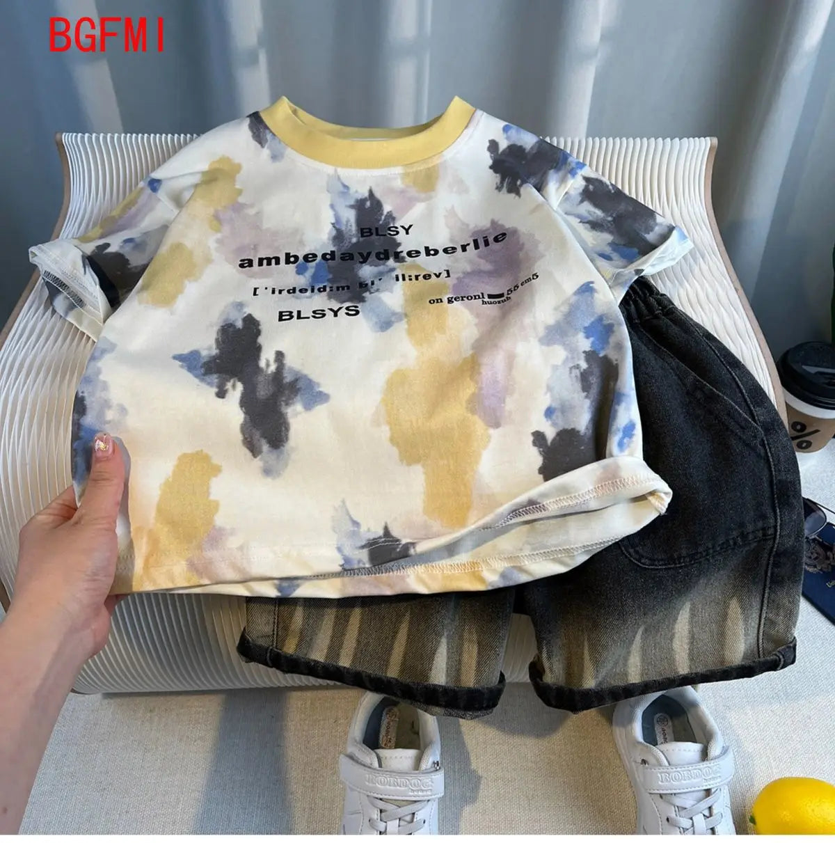 Hot Sale Fashion Baby Boy Suit Summer Clothes Short Sleeve T-shirt Short Jeans 2 Piece Set Kids Outfit  Children's Costume (Available)