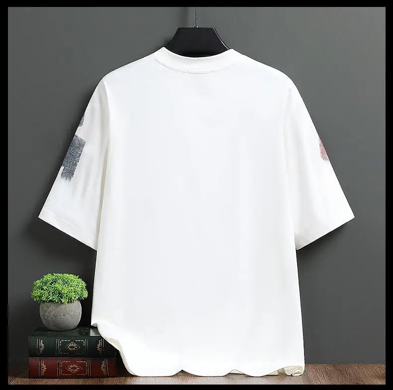 Men's Trend Printing Loose Youth Pullovers Top Summer New Short Sleeve Plus Size Lazy Style T Shirts Fashion Casual Men Clothing (Available)