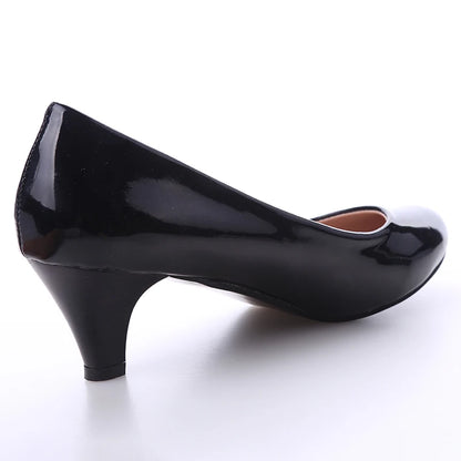 New Women's Shoes On Heels Elegant Medium High Heeled Ladies Pointed Toe Fashion Pumps For Woman Office Black White Red
