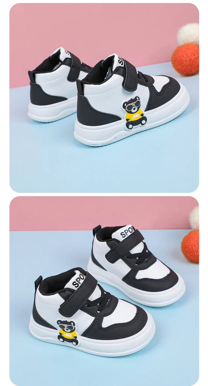 New Baby Girls Sneakers Board Shoes Cartoon Prints Soft Bottom Non-slip Children Casual Walking Shoes Boy Kids Children Shoes