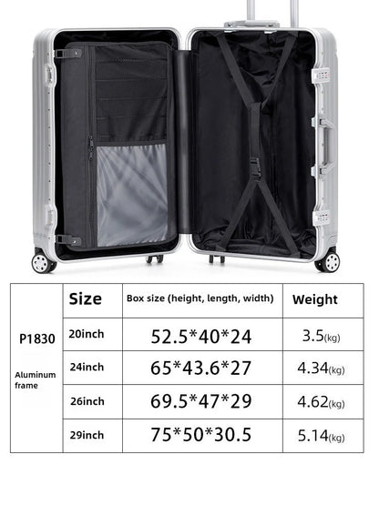 Magnesium Aluminum Alloy Luggage Set, 20" Carry-On & 28" Travel Suitcase with TSA Lock, Lightweight Durable