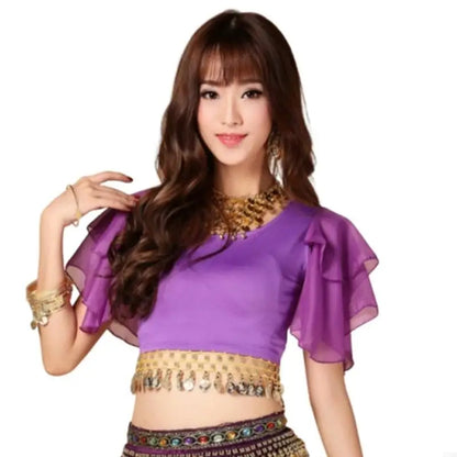 Multi Color Performances Blouse Swirling Tassels Detail Dancewear Costume