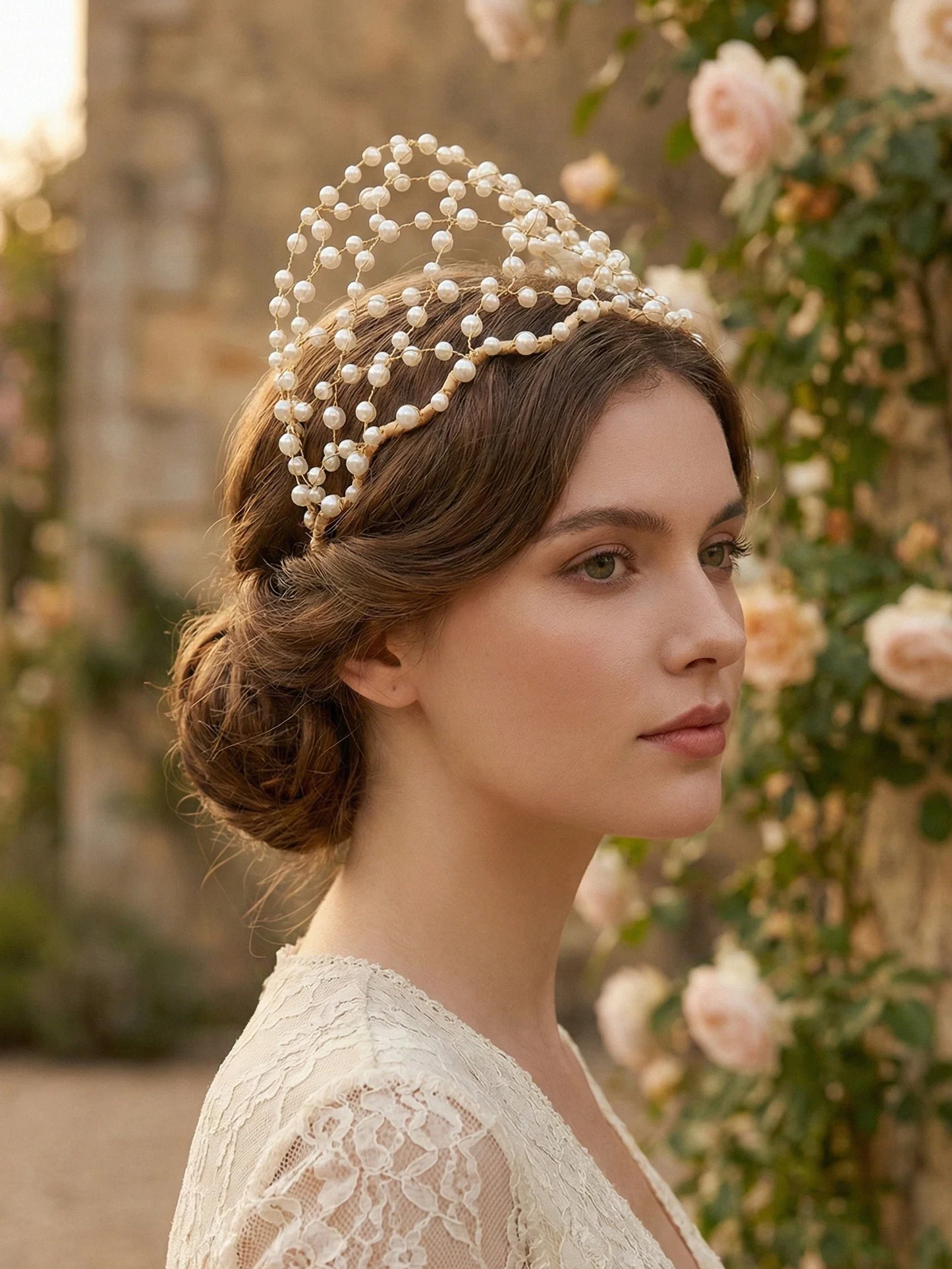 Elegant Handmade Weaving Tiara Hair Accessories Banquet Headpieces Exquisite Bridesmaid Gifts