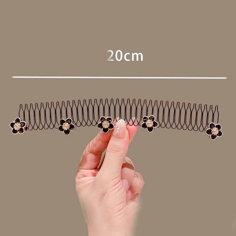 Camellia Hair Comb Invisible Bangs Hair Clip Tidy Artifact Hair pin Girls Hairpin Women Tools Fixed Inser Comb Hair Accessories