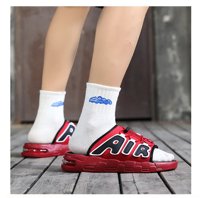 Fashion Luxury Men Slides Designer Platform Men's Cushion Slippers High quality Brand Slides For Man Beach Outdoor Sandals Men