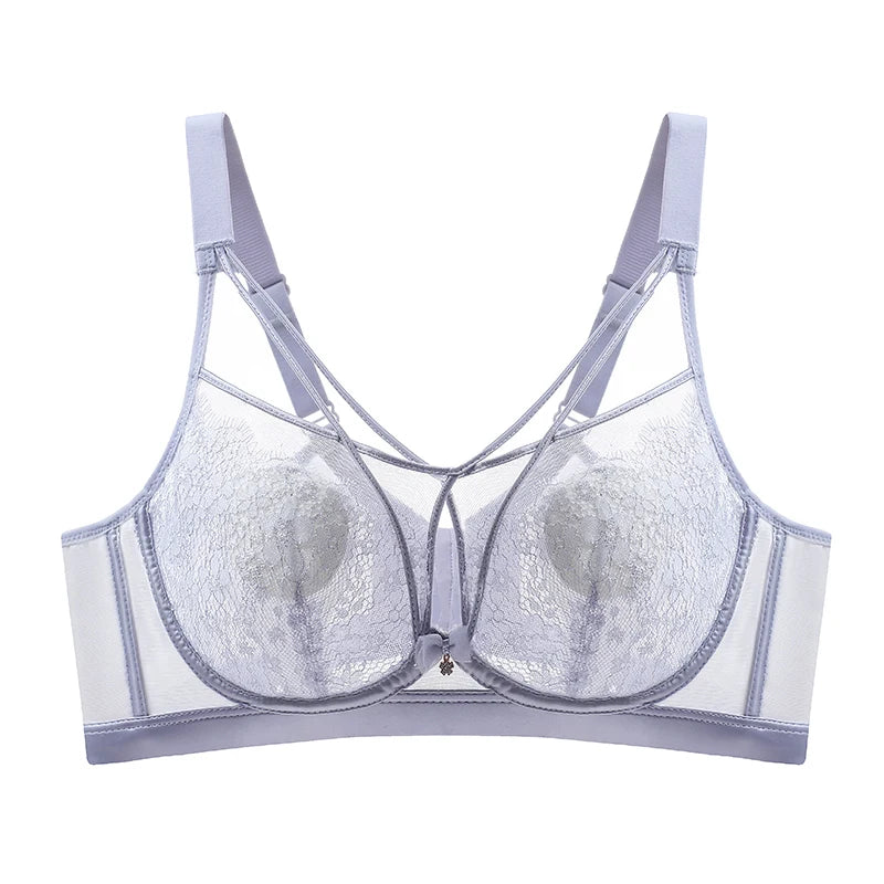 Appears Small Anti-sagging Thin Rabbit Ear BCD Cup Bra Minimizes Side Breasts Steel Ring Sports Bra Gathers Summer Breathability