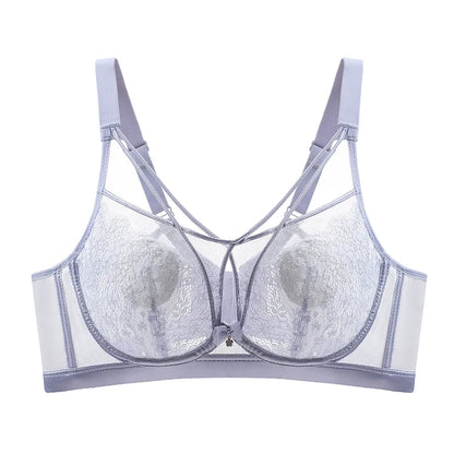 Appears Small Anti-sagging Thin Rabbit Ear BCD Cup Bra Minimizes Side Breasts Steel Ring Sports Bra Gathers Summer Breathability