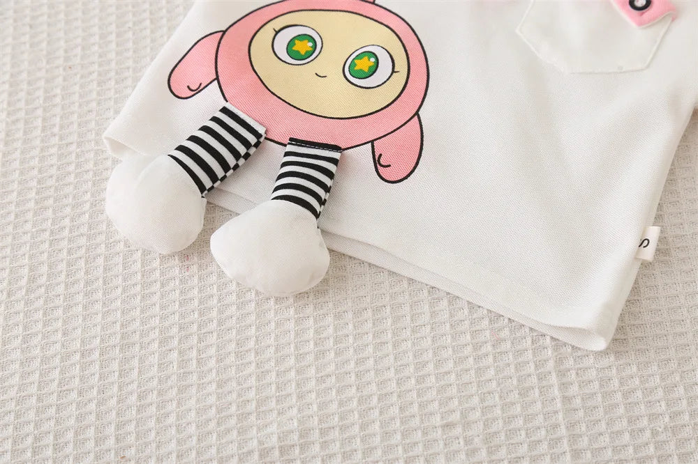 Summer Clothes for Children Baby Girls Cartoon T-Shirt And Shorts 2pcs Set Kids Infant Toddler Fashion Tracksuit