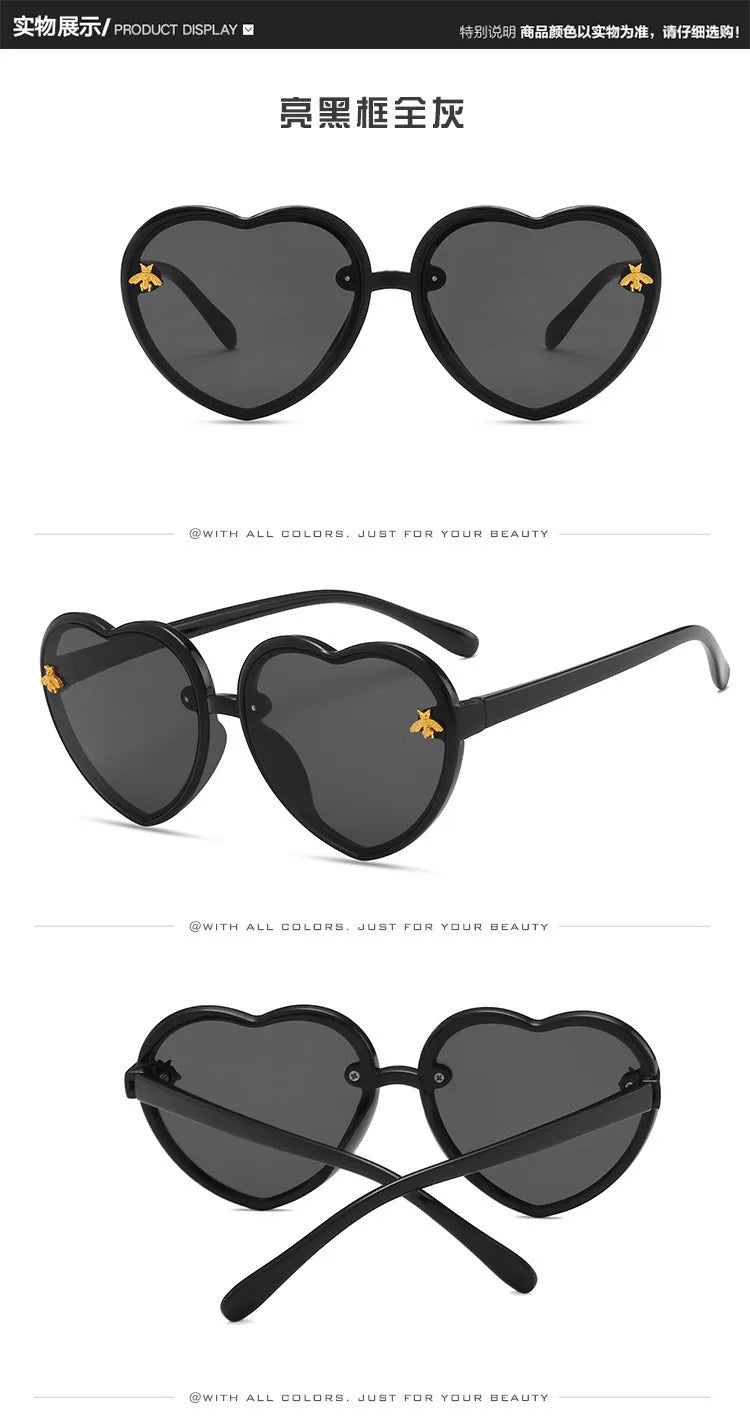 Children Sunglasses Heart-Shape Baby Gradient Sun Shade Cartoon Summer Girls Sunglasses Travel Beach Lovely Sunglasses