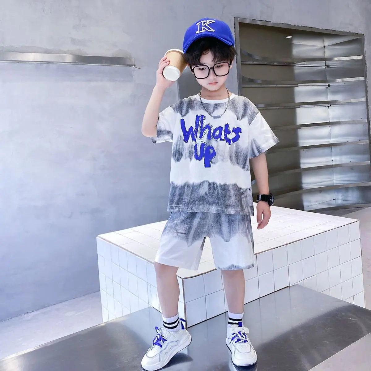 Teenage Boy Set kid clothing Suit Cotton Summer Outing Clothes Top Shorts 2PCS Clothing for Children's