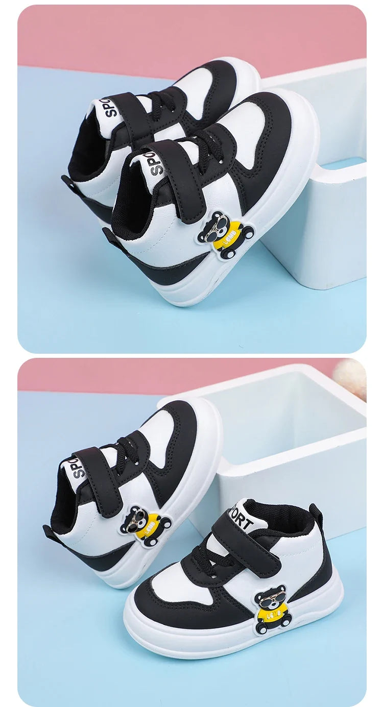 New Baby Girls Sneakers Board Shoes Cartoon Prints Soft Bottom Non-slip Children Casual Walking Shoes Boy Kids Children Shoes