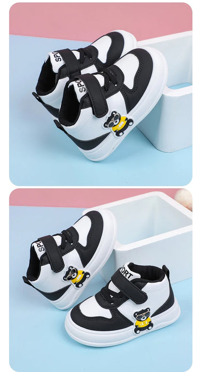 New Baby Girls Sneakers Board Shoes Cartoon Prints Soft Bottom Non-slip Children Casual Walking Shoes Boy Kids Children Shoes