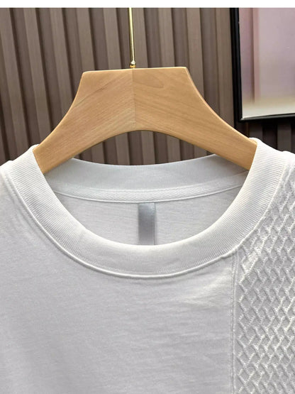 American Casual Summer Patchwork Color Block Loose Short Sleeve T-Shirt(Available)