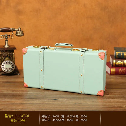 Luxury Vintage Trunk Travel Hand Big Suitcases Leather Luggage Under Bed Clothing Organizer Storage Box Antique Bin Customized