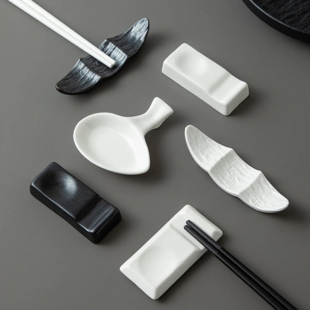Ship Shape Ceramic Chopstick Rest New Household Stone Texture High End Hotel Utensils Solid High Aesthetic Creative Tableware
