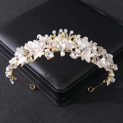 Gold Crystal Tiaras And Crowns Headband Rhinestone Prom Diadem Crown Bridal Wedding Hair Accessories Jewelry Crown Tiara Gift