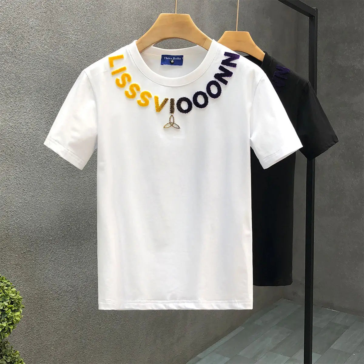 Popular Letters Handsome Short-sleeved T-shirt Men's Trendy Brand Round Neck New Men's Casual T-shirt(Available)