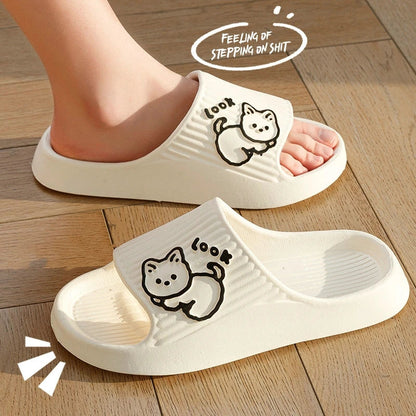 Summer Slippers Bathroom Platform Non-Slip Home Bear Cartoon Flip Flops Beach  Sandals Slides Indoor Outdoor
